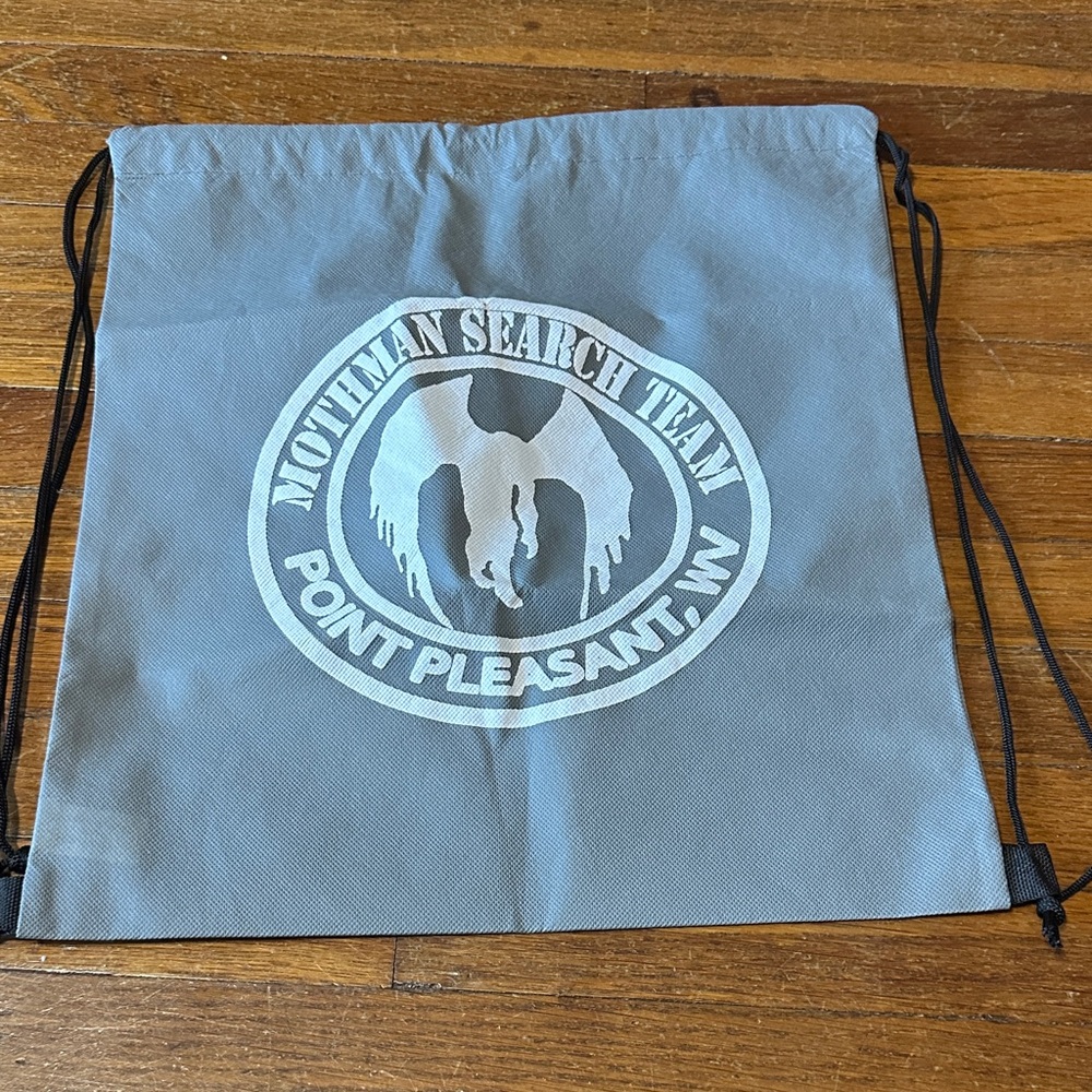 Mothman Search Team Gray Drawstring Backpack - image 1